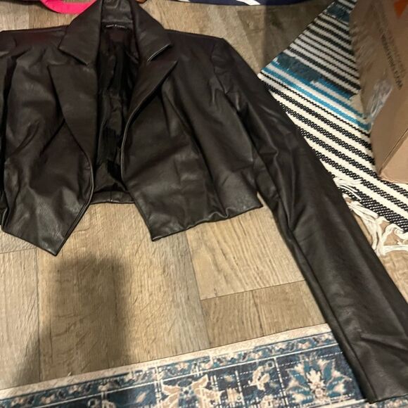Naked Wardrobe Crop Faux Leather Jacket M - Picture 8 of 12